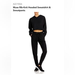 Alo Yoga Muse Rib-Knit Hooded Sweatshirt & Sweatpants
